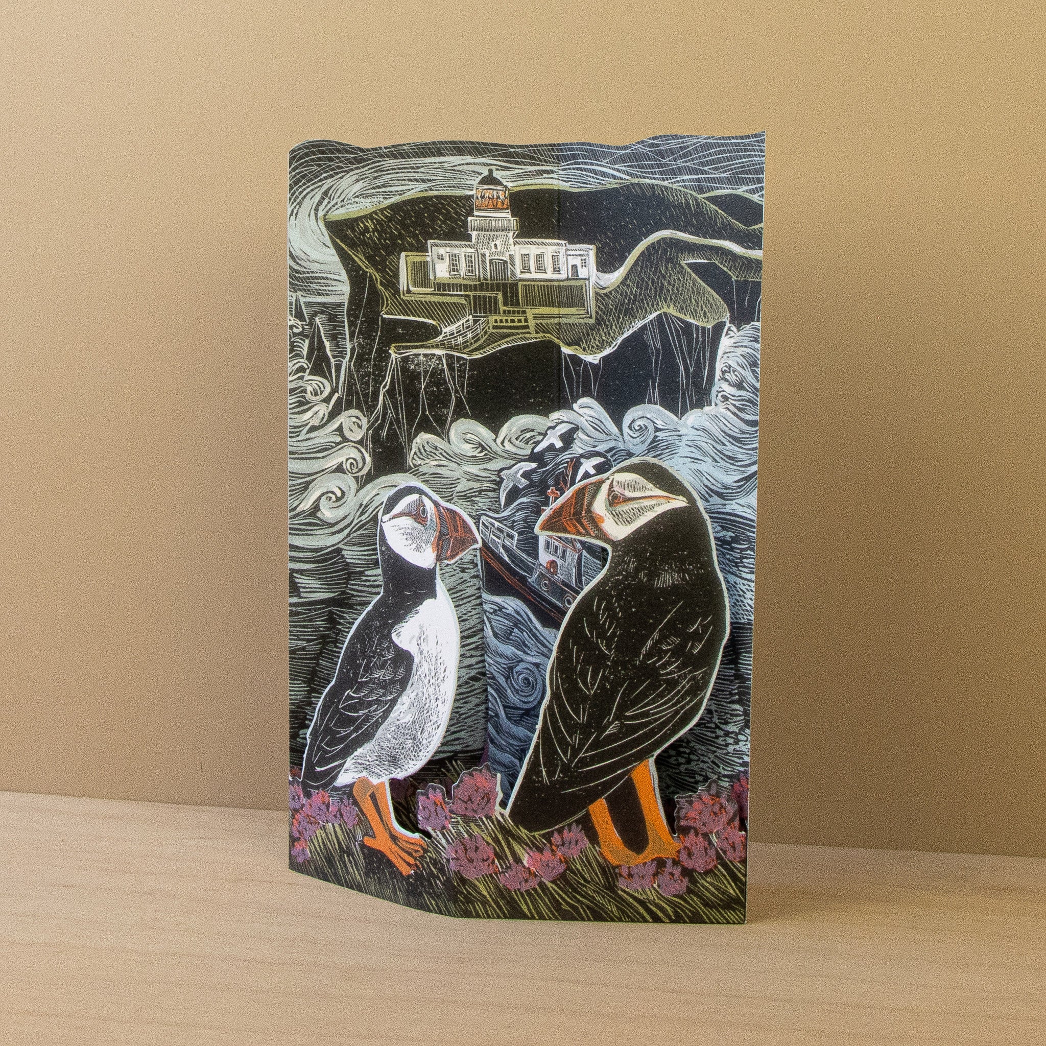 Faire Isle Puffins Die Cut