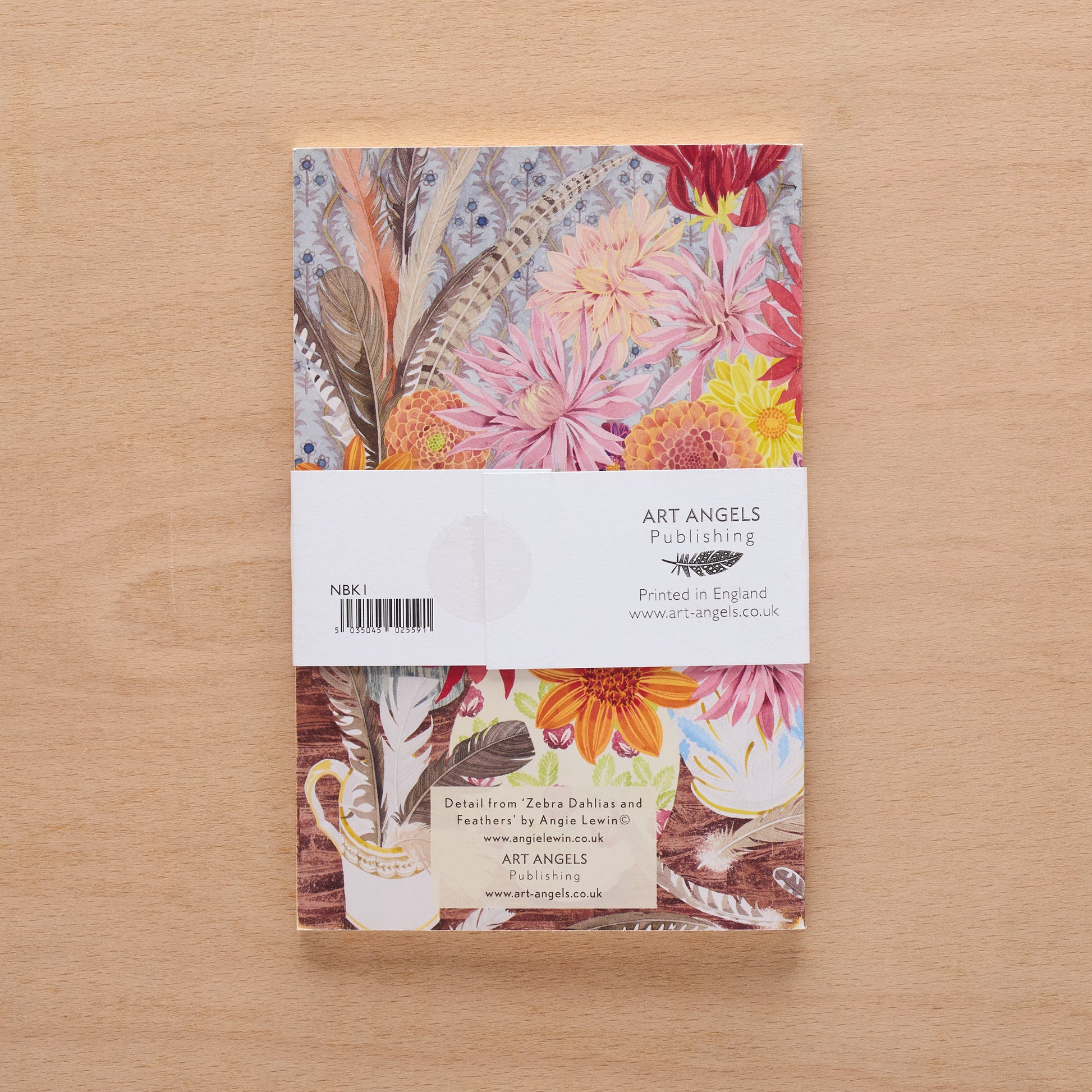 Zebra Dahlias and Feathers Notebook