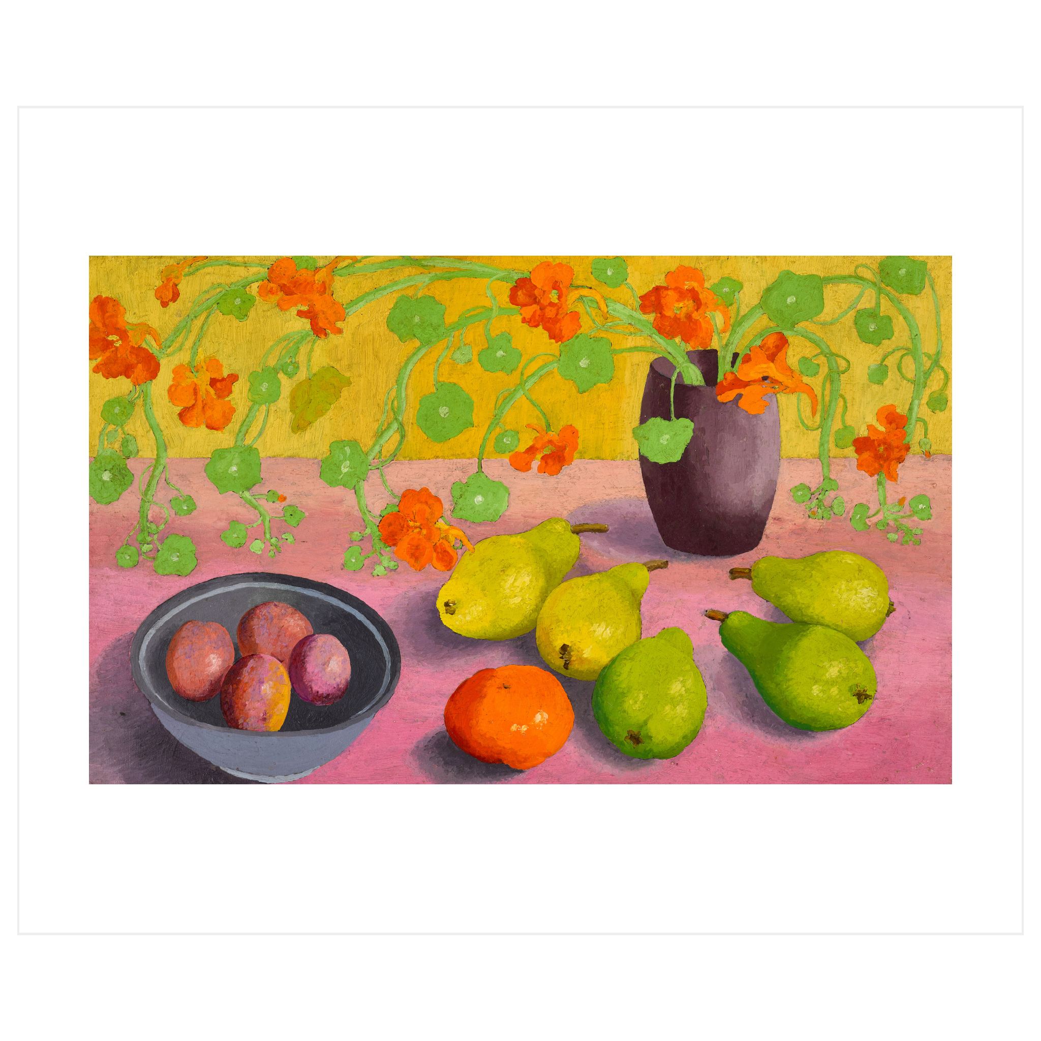 Still Life, Nasturtiums and Pears